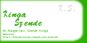 kinga szende business card